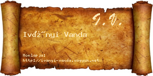 Iványi Vanda névjegykártya